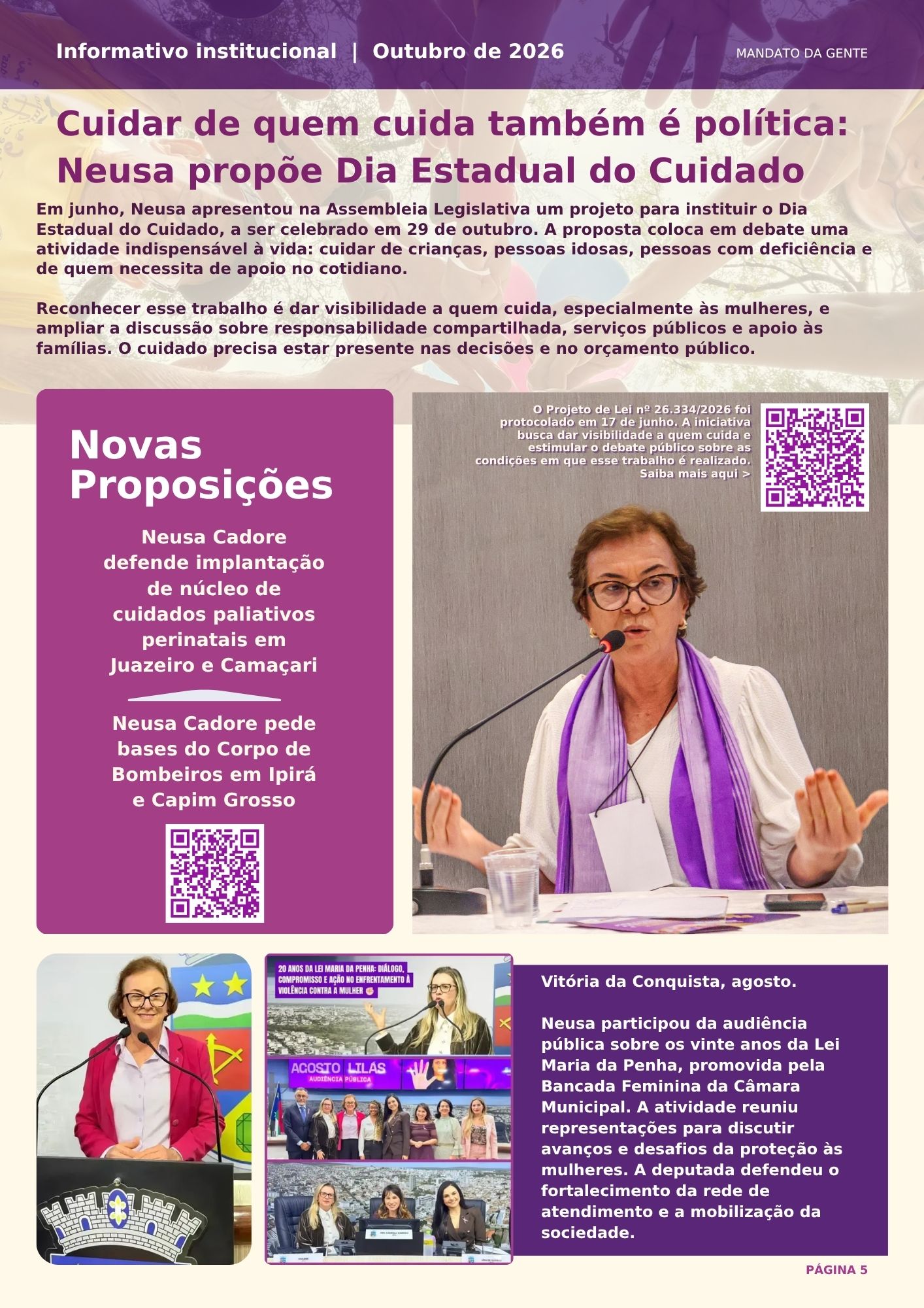 Página 5 do informativo Mandato da Gente — Outubro de 2026