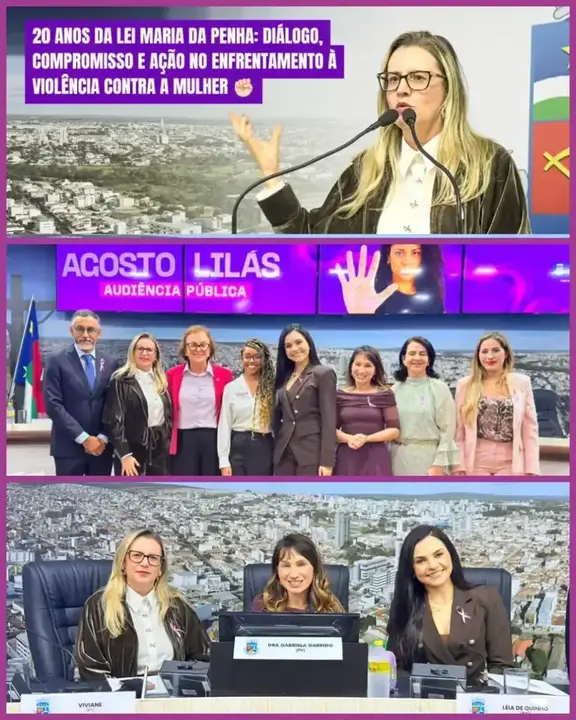 Vereadora Viviane e participantes da audiência pública pelos 20 anos da Lei Maria da Penha