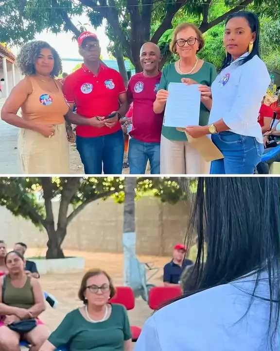Neusa Cadore com lideranças durante encontro em Barra