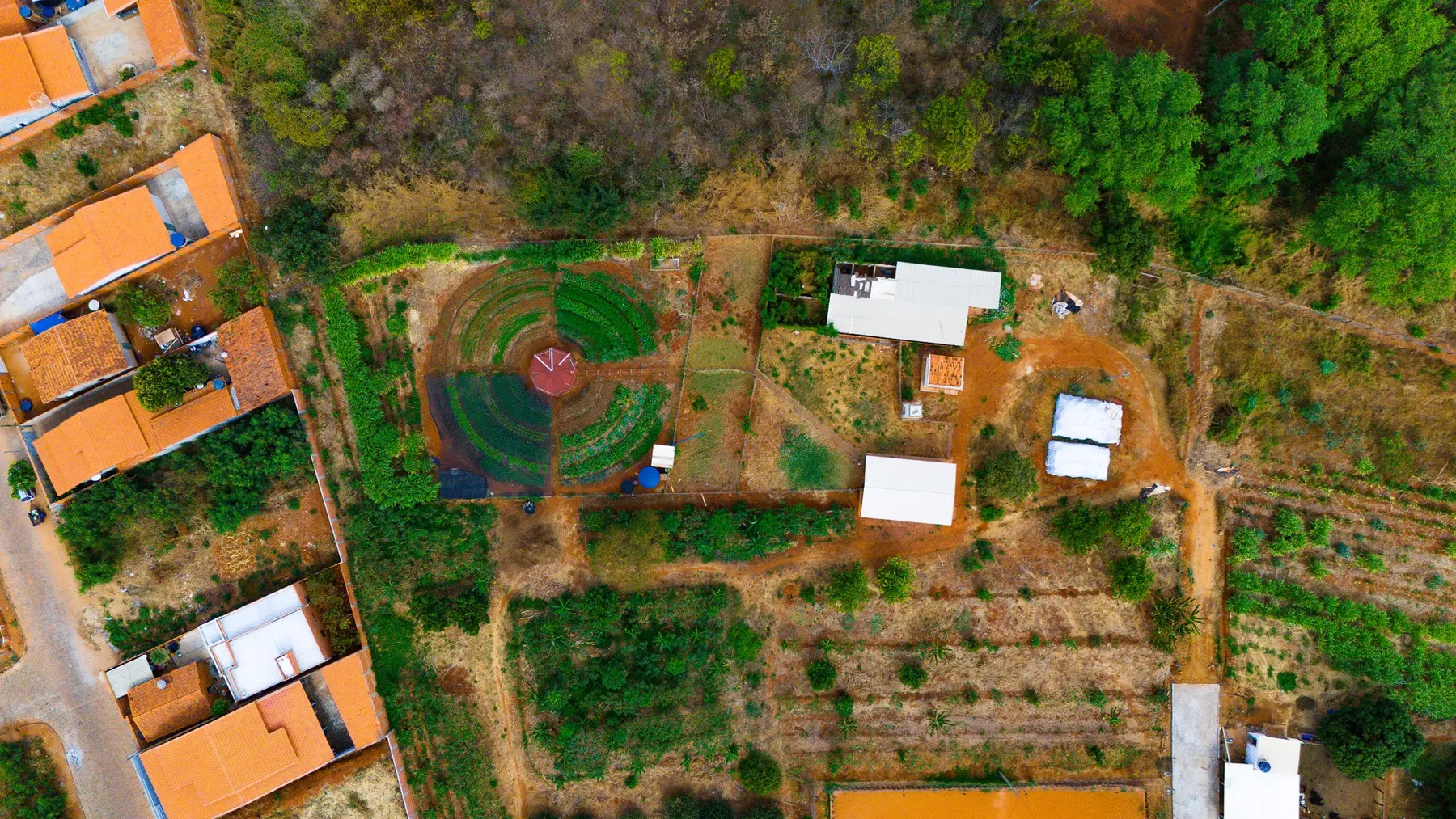 Vista aérea da área produtiva da EFA de Riacho de Santana