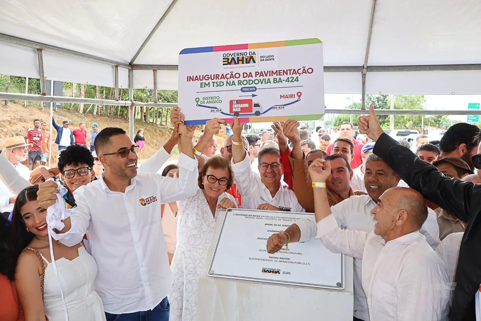 BA-424 entregue: Inauguração da pavimentação entre Mairi e Angico