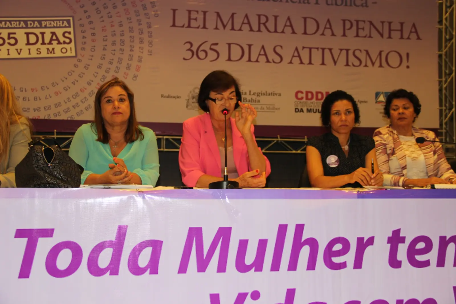 Neusa Cadore fala durante audiência pública sobre a Lei Maria da Penha