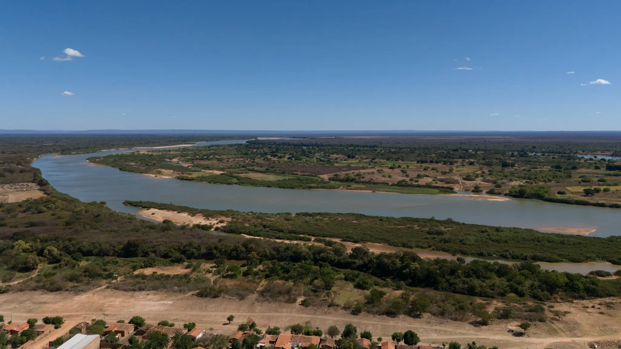 Rio São Francisco visto de cima em Morpará