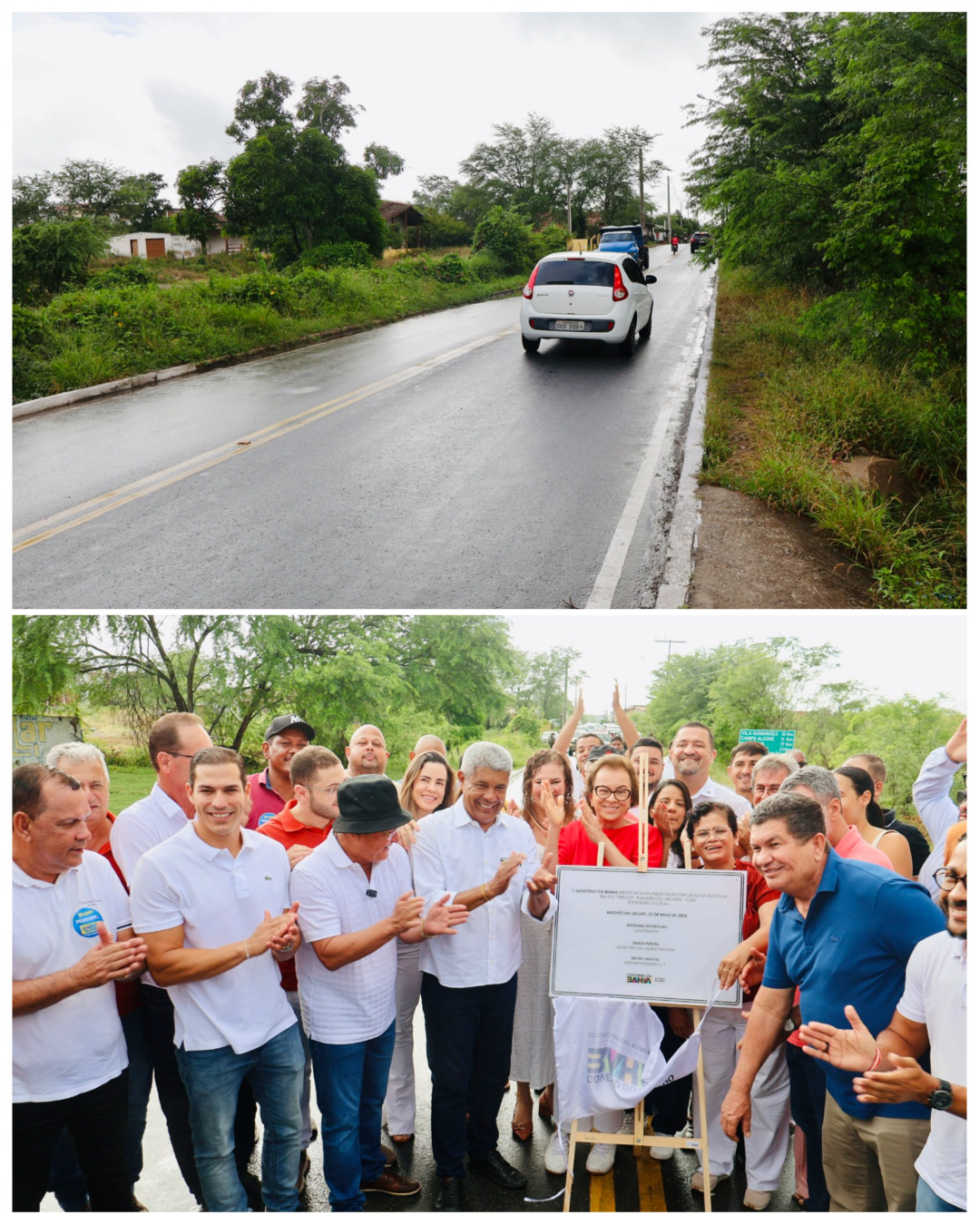 Entrega da BA-233 entre Riachão do Jacuípe e Ichu com a presença do governador Jerônimo Rodrigues e de Neusa Cadore